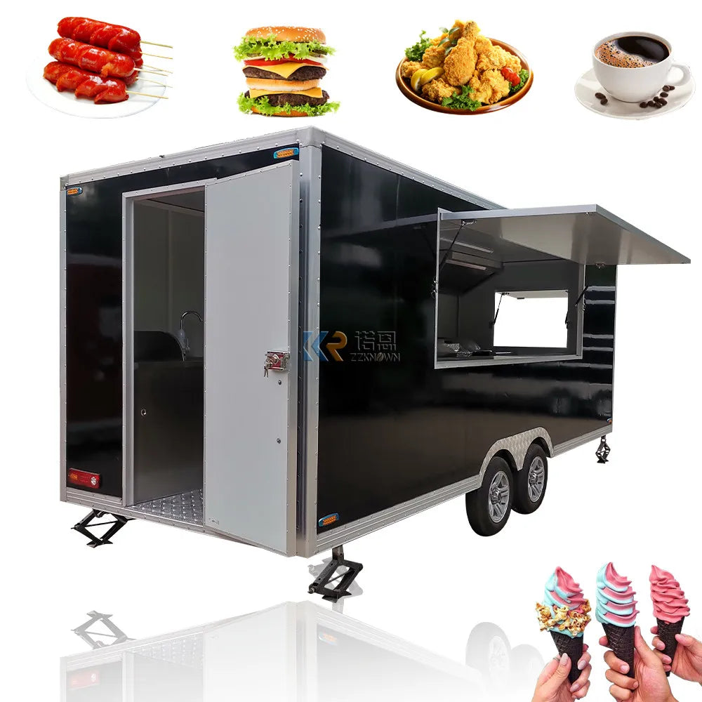 2023 Food & Beverage Factory Toy Food Truck Stainless Steel Trailer For Sale Custom