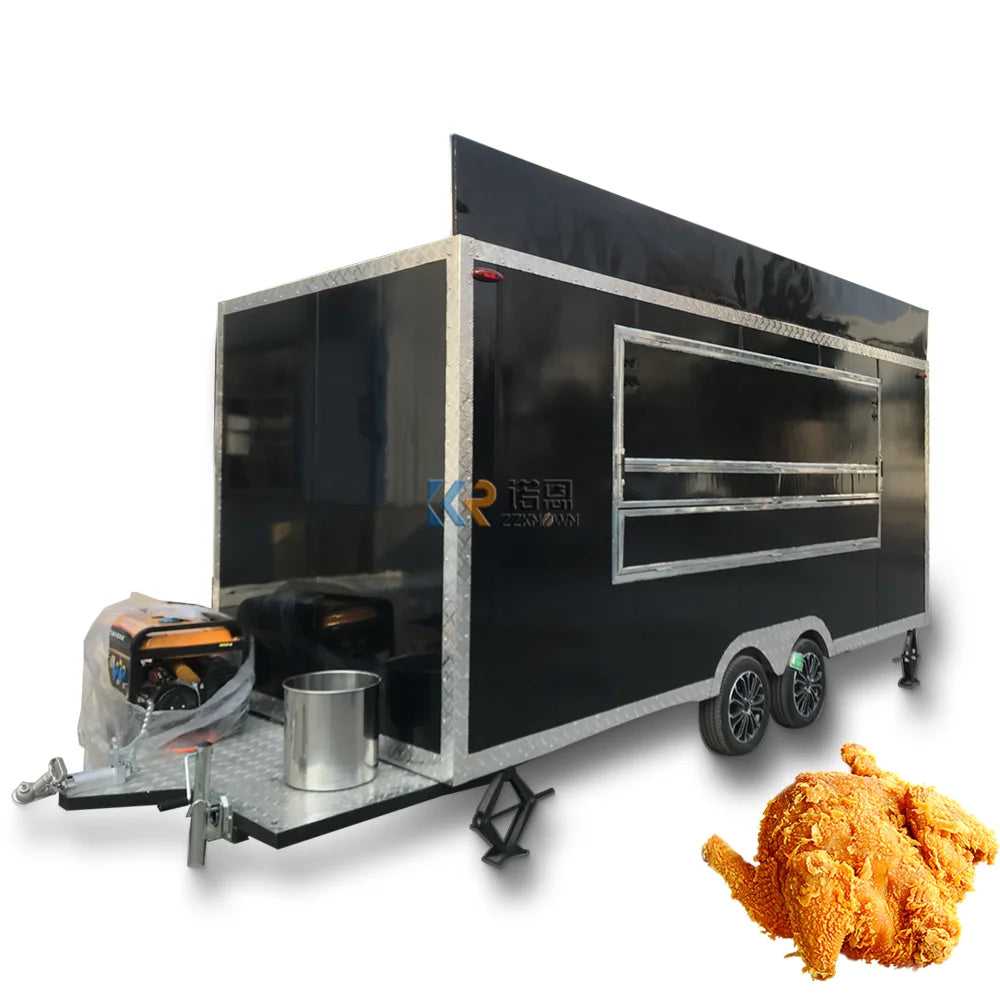 2023 New Food Truck Street Coffee Mobile Fully Equipped Food Trailer Ice Cream Vending Cart Coffee Fast Food Truck