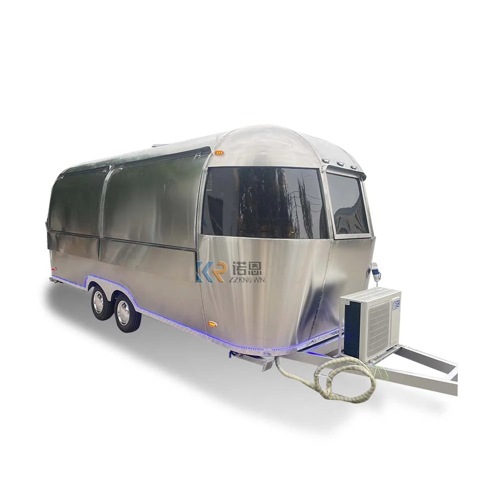 DOT CE Certified Airstream Food Trailer Outdoor Mobile Restaurant Truck Fast Food Vending Cart for Coffee and Snacks