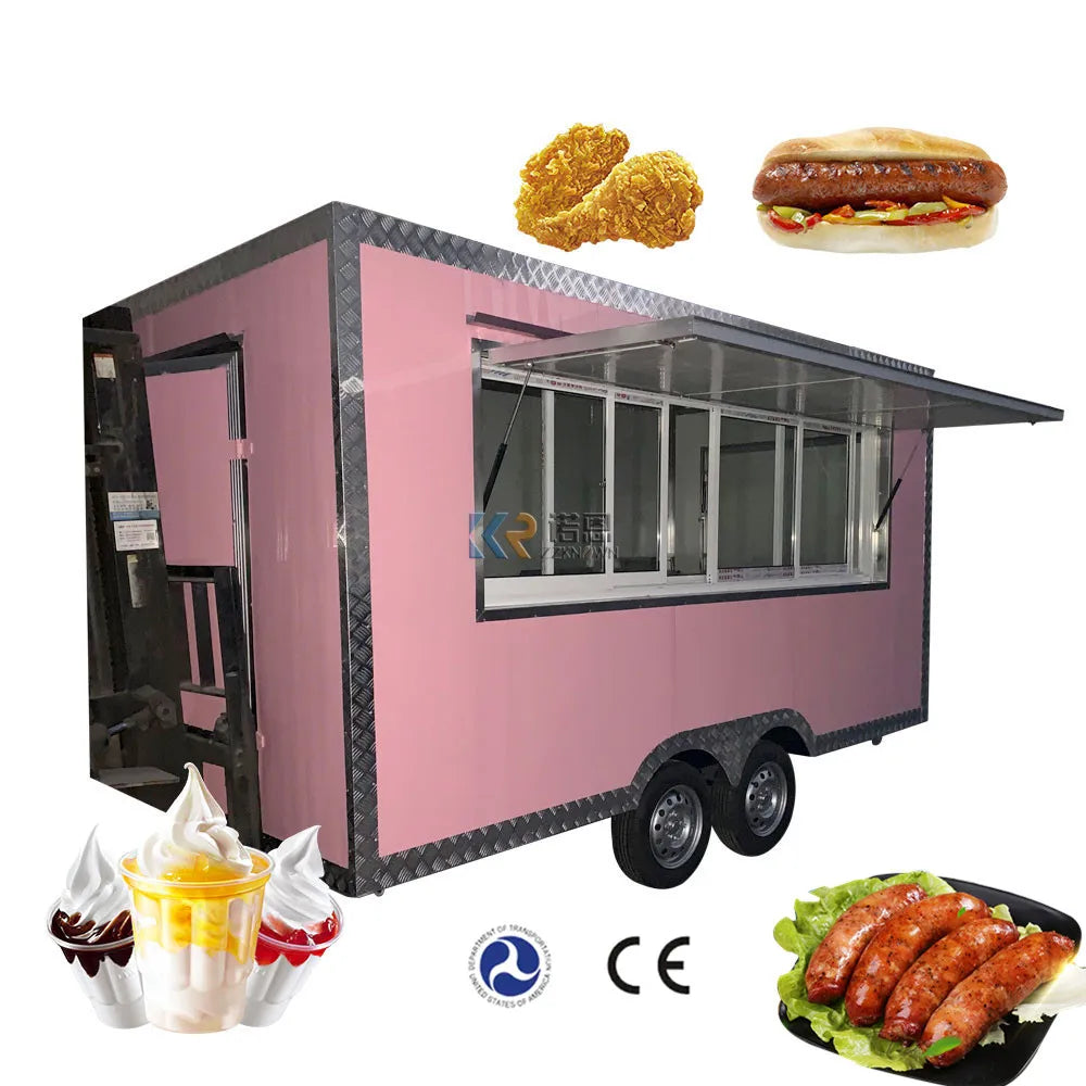 Camions de restauration mobiles personnalisés CE et DOT à vendre en Europe Cuisine extérieure Chariot de nourriture pour hot-dogs avec cuisine complète