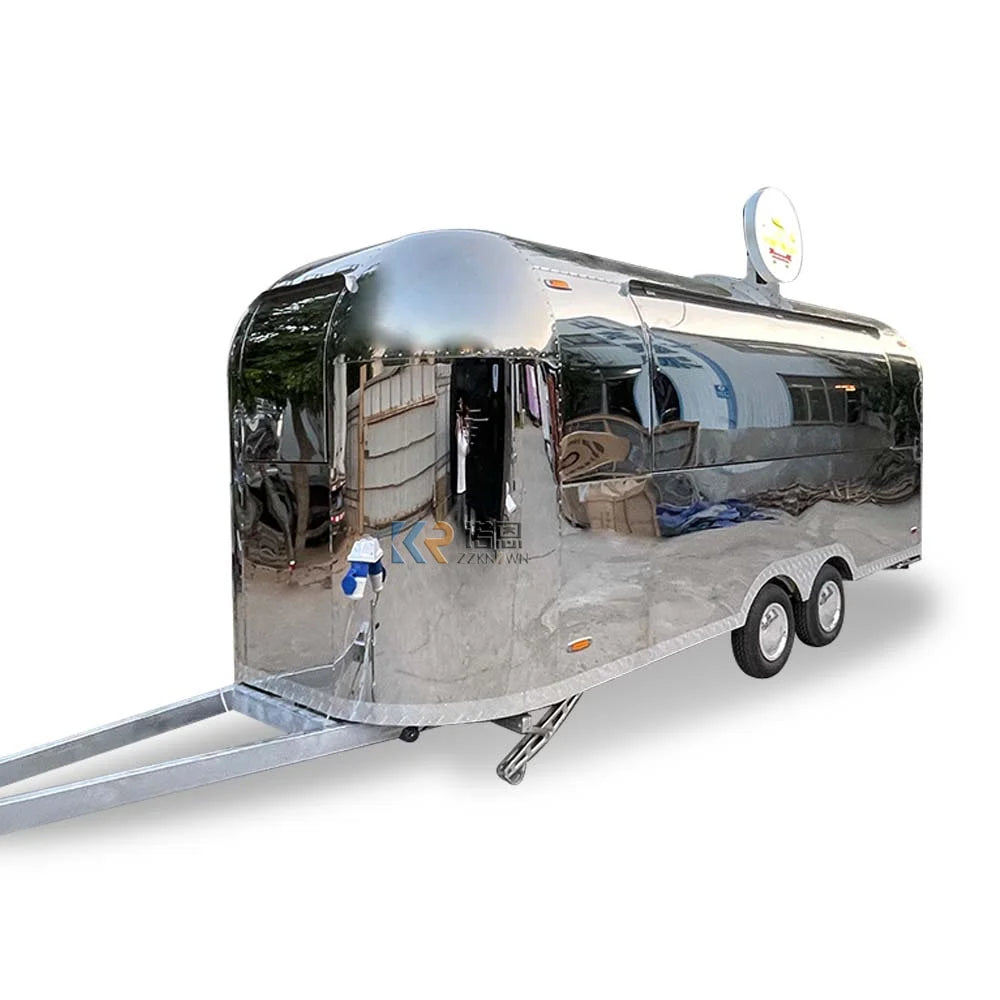 OEM New Design Airstream Mobile Food Cart Ice Cream Food Trailer DOT Concession Food Truck With Full Kitchen for Sale