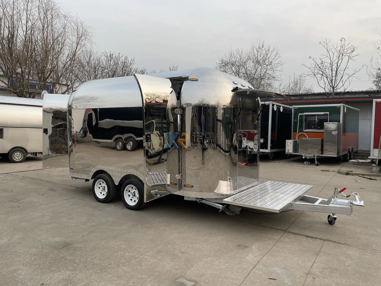 Stainless Steel Food Trailer with DOT CE Certificate Mobile Fast Food Trailer Street BBQ Food Truck with Full Kitchen Equipments