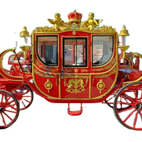 2023 New Style Royal Horse Carriage Wagon Electric Wedding Classical Princess Sightseeing Cart with 4 Wheels