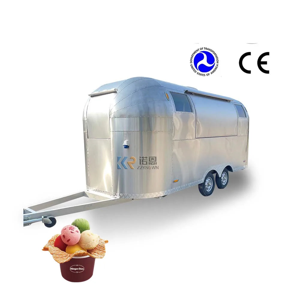 Commercial Stainless Steel Mobile Food Cart Hot Dog Cart For Street Food American Standard Food Trailer with DOT