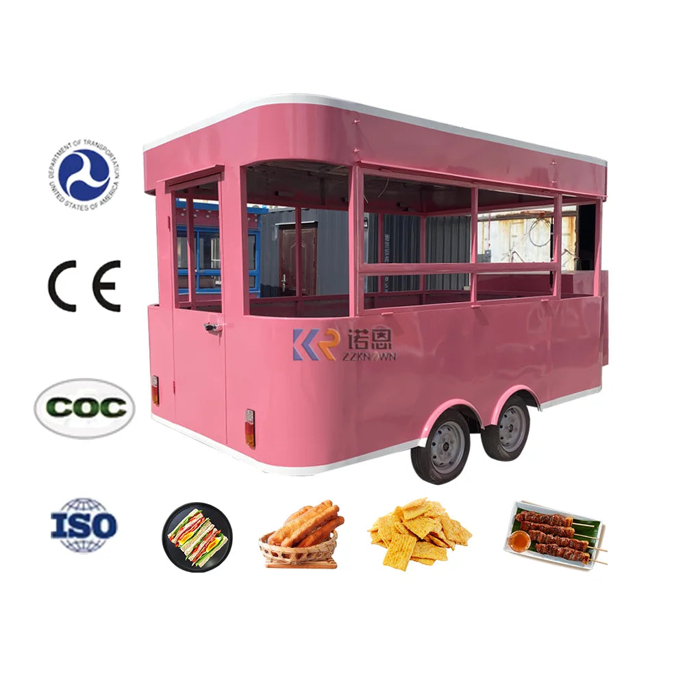 China Outdoor Ice Food Cart Hot Dog Stand Mobile Fast Food Trailer Fast Food Truck With Full Kitchen