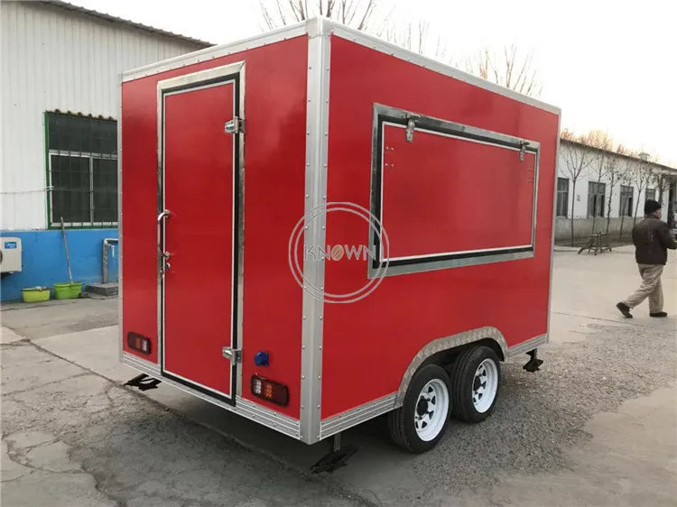 2023 Square shape hot sale new design mobile food kiosk food cart trailer 280 cm long mobile food cart