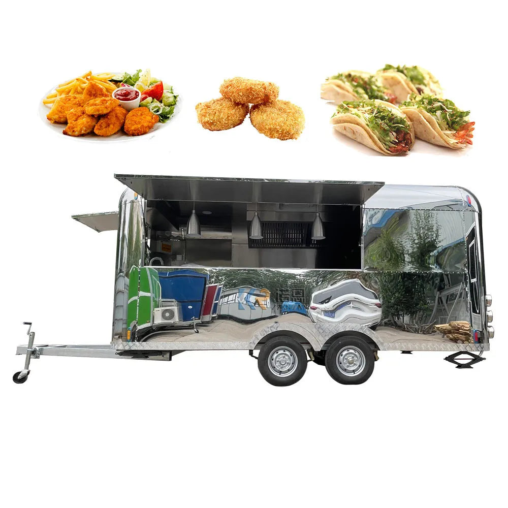 Food Truck New Arrival Outdoor Kitchen Fast Food Trailer With Cooking Equipment China Factory Mobile Food Cart For Sale Europe