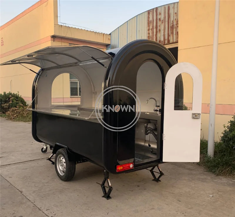 OEM 2.8M Length Mobile Food Trailer Coffee Ice Cream Cart Hot Dog Red Wine Kiosks Van Truck with Cooking Equipment for Sale