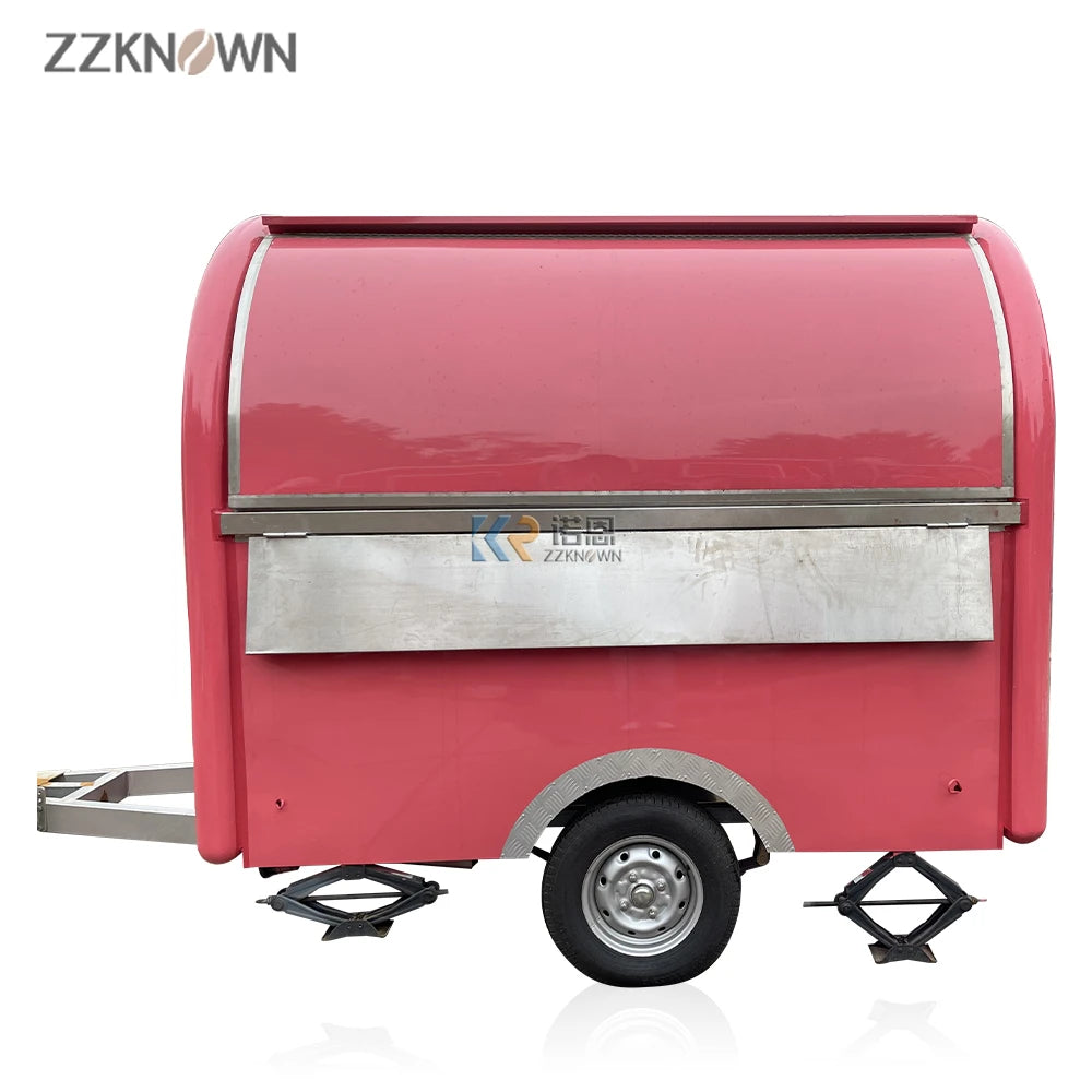 Outdoor Small Stainless Steel Mobile Fast Food Truck Fully Equipped Cupcake Ice Cream Catering Food Trailer