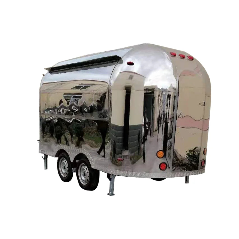 Stainless Steel Fast Food Trailer With Deep Fryer And Oven Food Truck Trailer Mobile Food Trailer