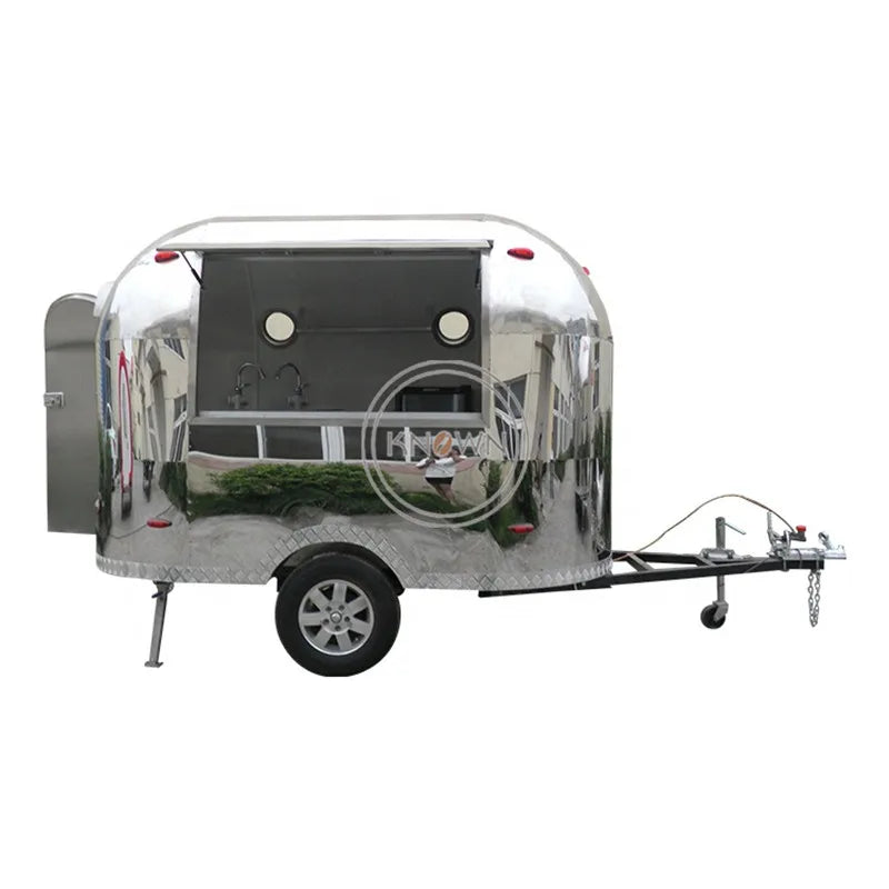 OEM Small 3M length Stainless Steel Mobile Food Trailer Cart Static Van for Sale Snack Hot Hot Ice Cream Coffee In USA