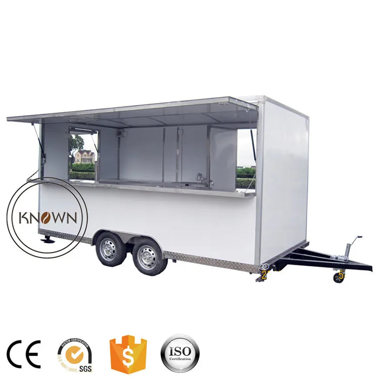 OEM USA Standard Mobile Food Car 16ft Square Concession Fast Food Trailer Trucks with Working Table