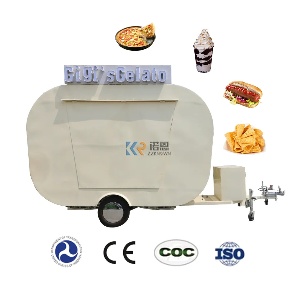 Newest Mobile Food Trailer Food Cooking VanFood Van Takeaway Trailer CE DOT Approved Fast Coffee Catering Cart