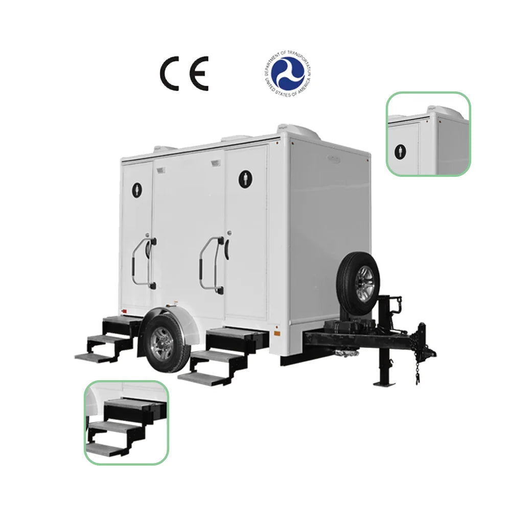 China Outdoor Used Modular Prefab Shower Cabin Toilet Mobile Plastic Portable Toilet In Container Trailer