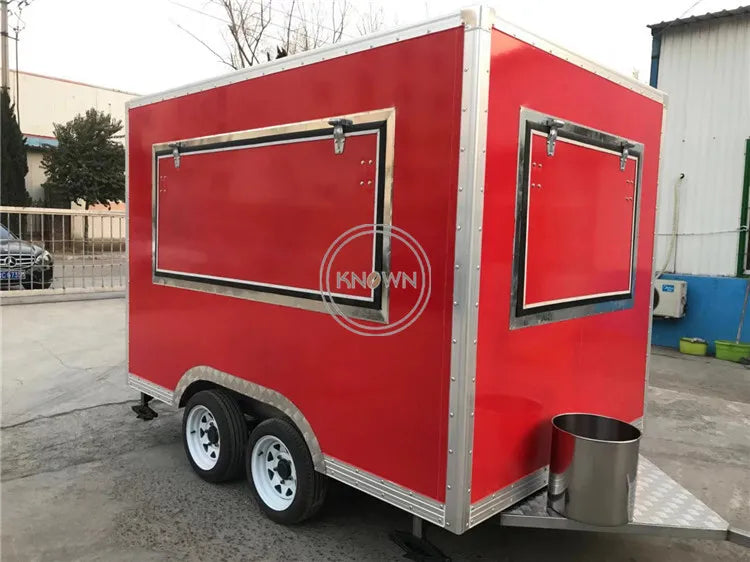 2023 Square shape hot sale new design mobile food kiosk food cart trailer 280 cm long mobile food cart