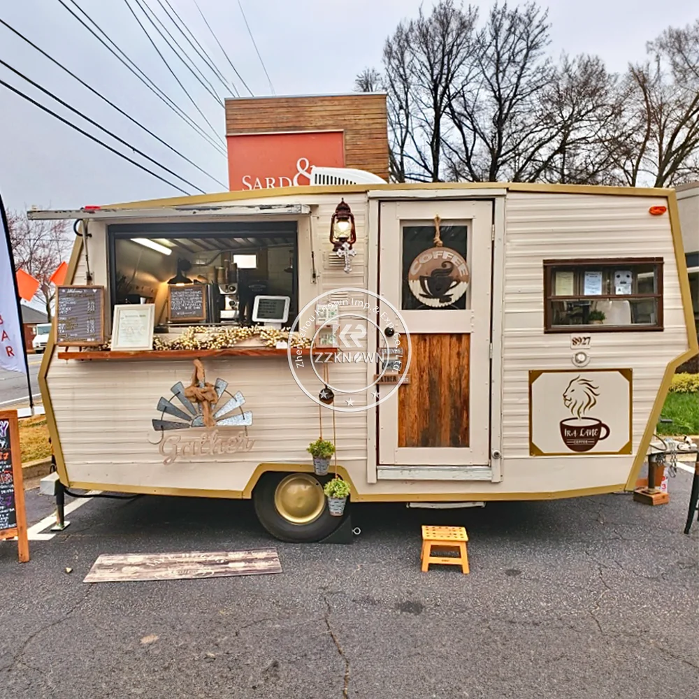 2024 Food Truck With Sign Board Food Wagon For Cupcake Business Outdoor Mobile Food Trailer for Sale