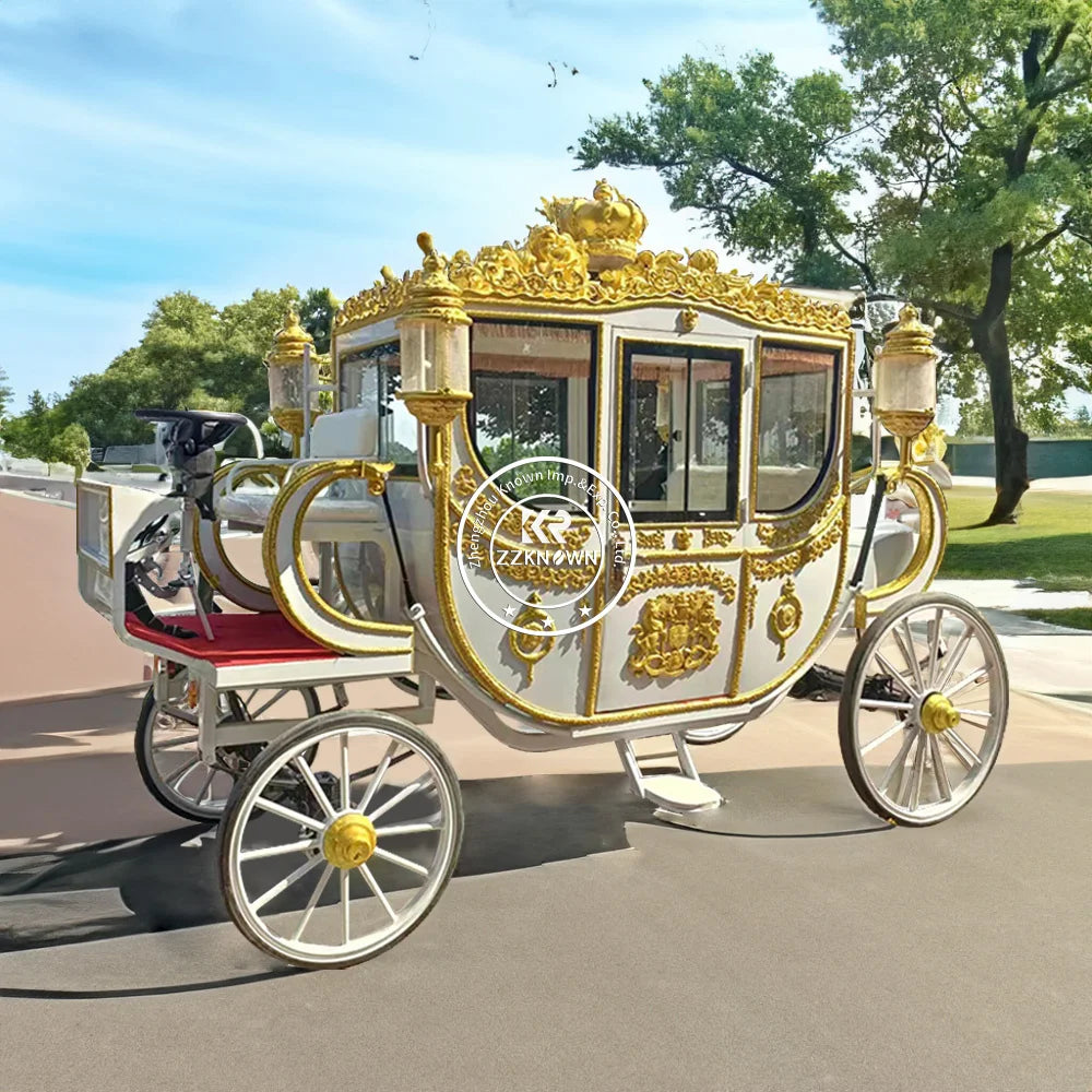 OEM Electric Christmas Horse Carriage Royal Carriages For Special Events English Style Sightseeing Limousine