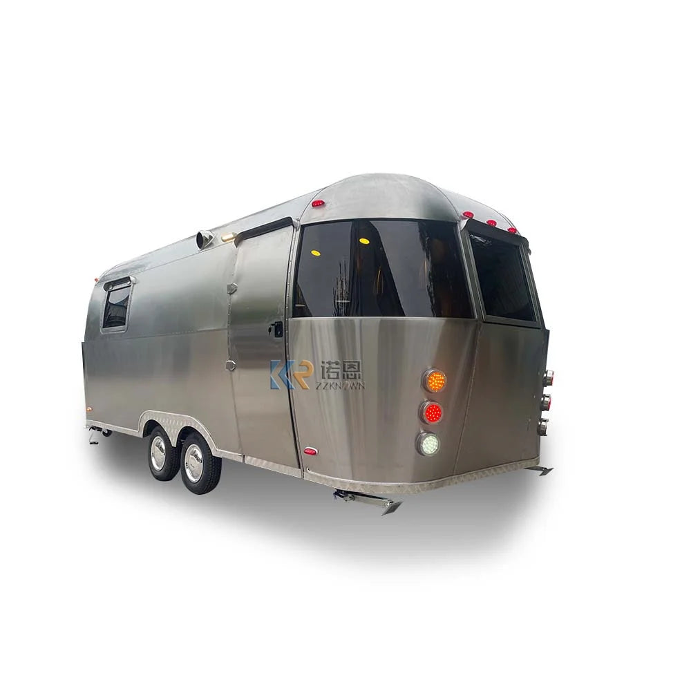 DOT CE Certified Airstream Food Trailer Outdoor Mobile Restaurant Truck Fast Food Vending Cart for Coffee and Snacks