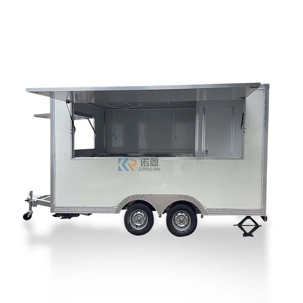 Usa Standard Fast Food Kiosk Ice Food Truck Mobile Kitchen Food Trailer With Full Kitchen Equipment