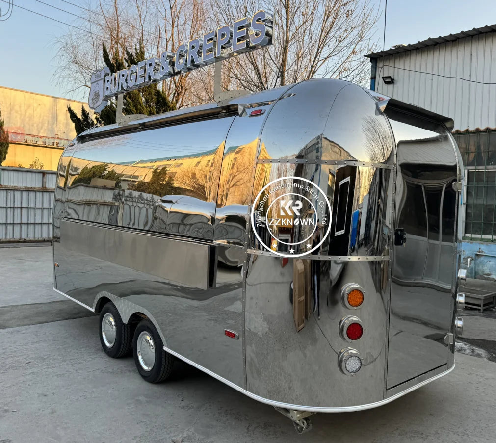 Customized Food cart Mobile Fully Equipped Food Trailer Airstream Fast Food Trucks With Full Kitchen For Sale