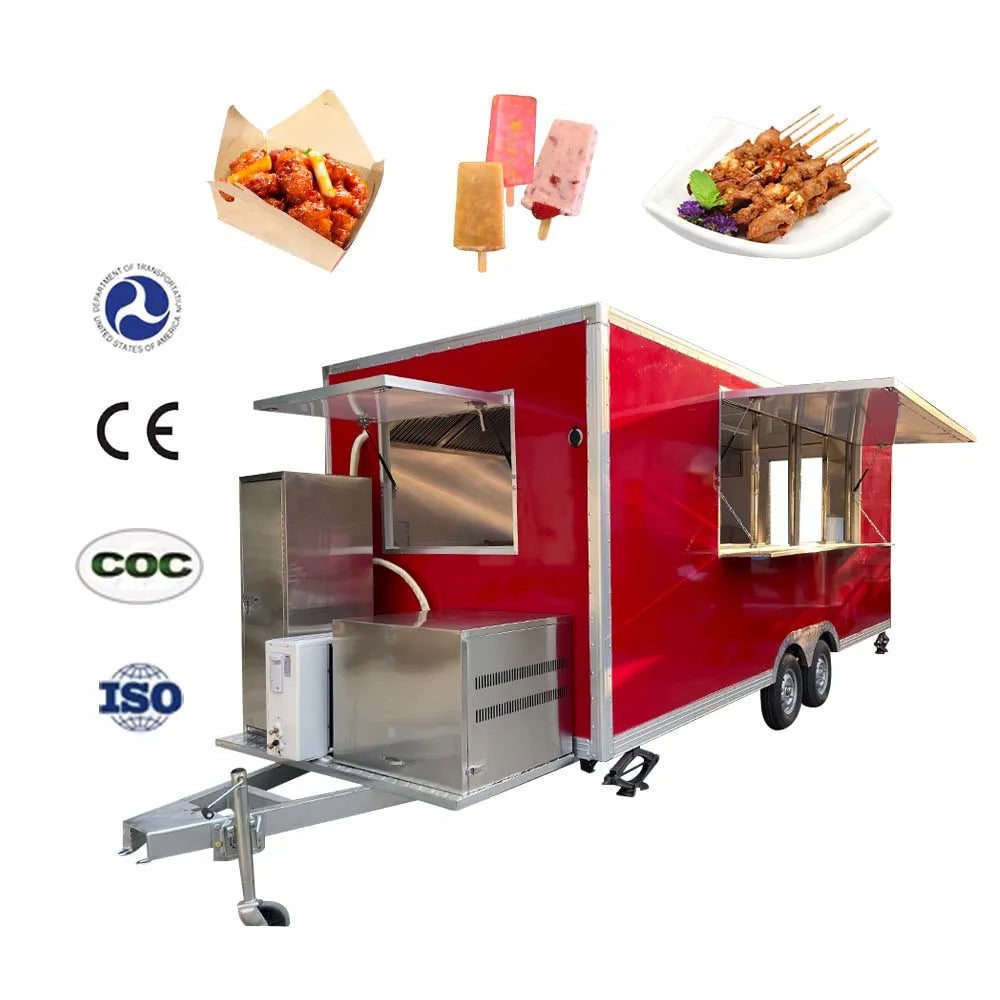 2023 Coconut Kiosk Hot Selling Fiberglass Material Food Trucks Mobile Food Trailer Food Truck with Full Kitchen Equipment