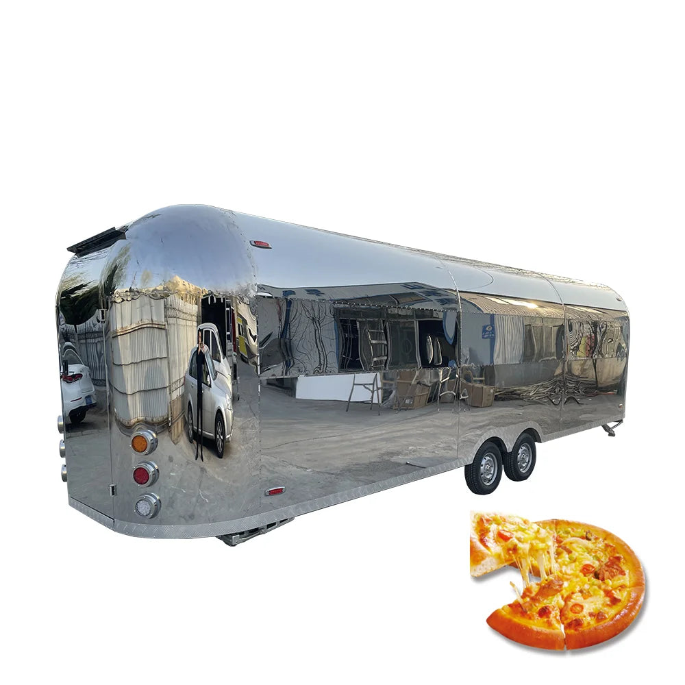 Carro de comida móvil Concesión de catering de café Remolque de comida rápida Airstream Camión de comida helada totalmente equipado