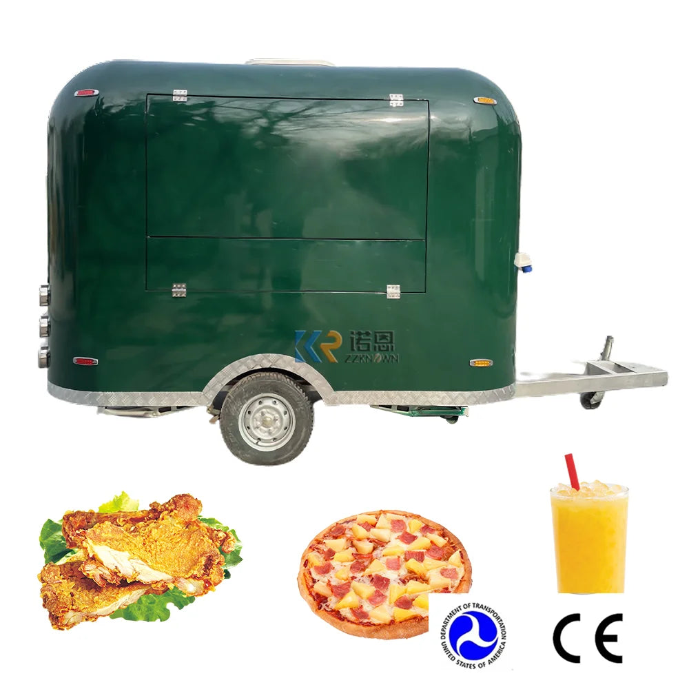 Remolque de comida pequeño Máquinas expendedoras de refrigerios Carrito de hielo Cocina móvil Airstream Camión de comida rápida con DOT CE