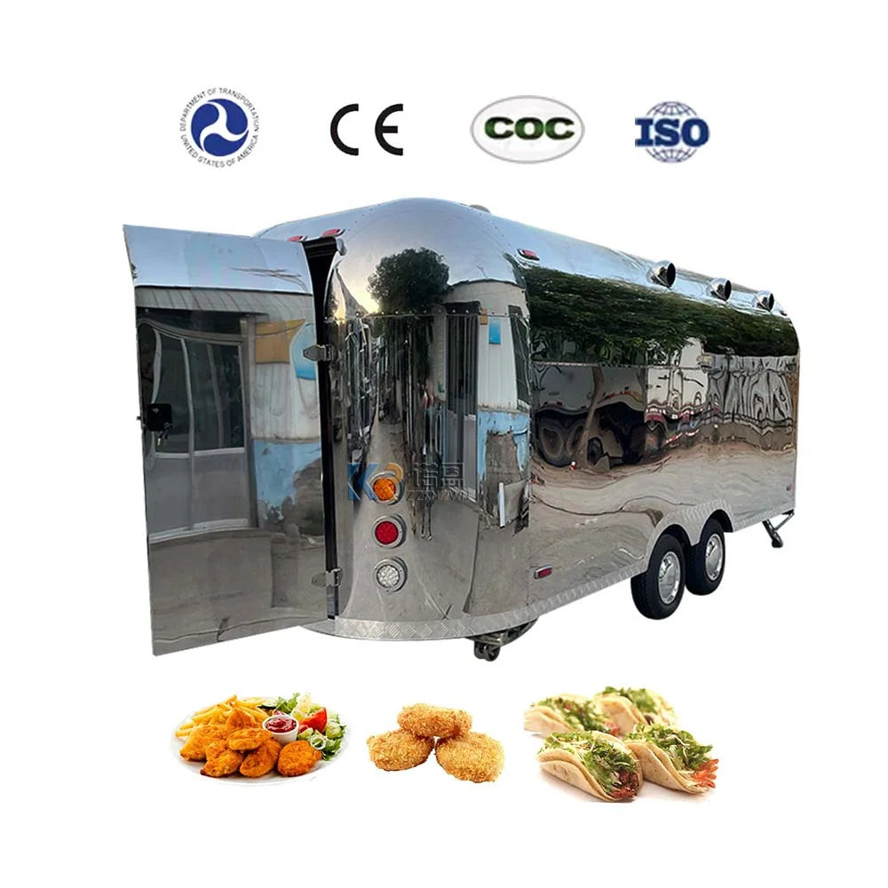 2023 Mobile Food Truck 7.5ft Dining Car Food Trailer Mobile Bar Trailer Airstream Food Truck