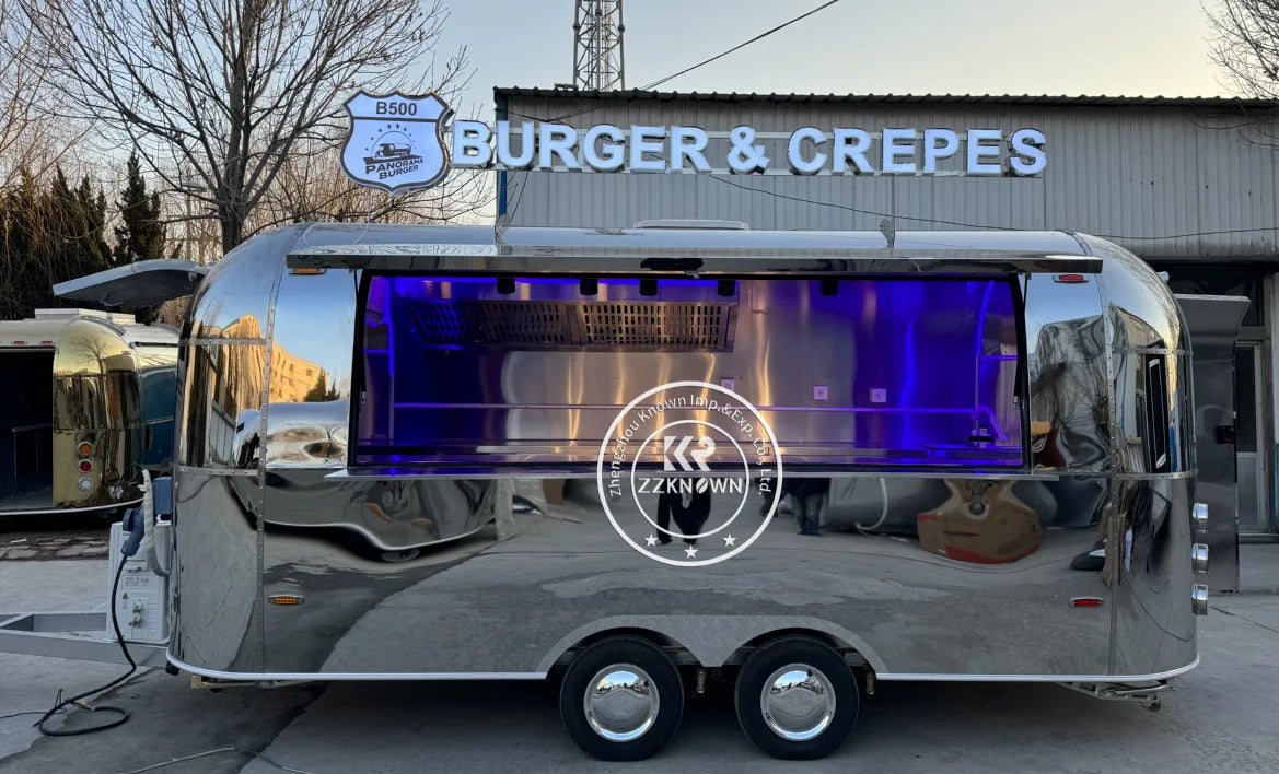 Customized Food cart Mobile Fully Equipped Food Trailer Airstream Fast Food Trucks With Full Kitchen For Sale