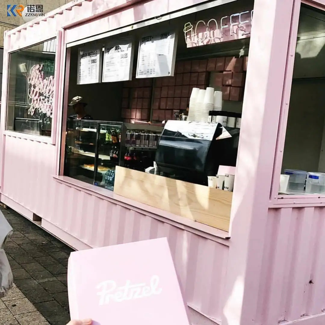 Casas prefabricadas de diseño nuevo y de bajo precio con equipamiento completo para café, casa pequeña prefabricada de 20 pies con envío