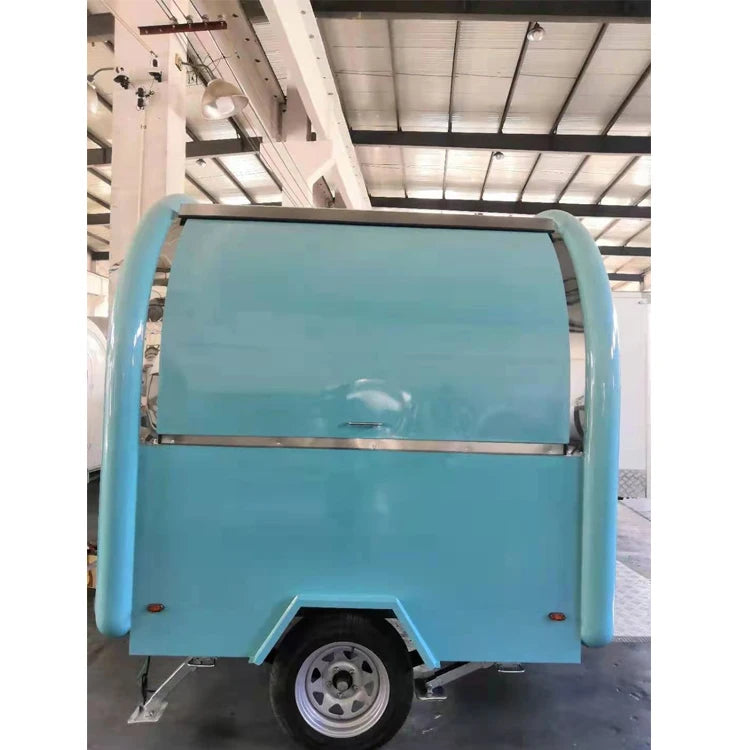 Customized Food Truck Cart Fast Food Machine Snow Cone Trailer Food Cart Cooking Trailer White Hamburger Carts