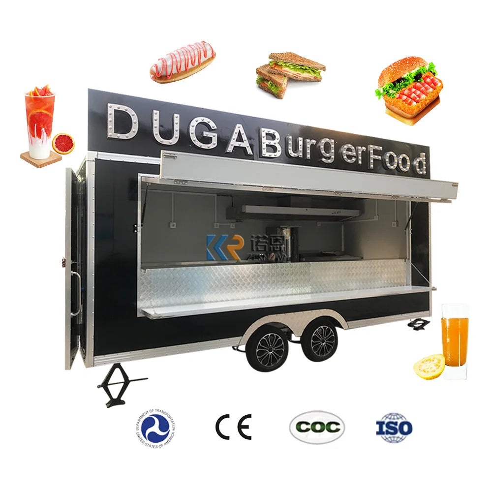 2024 Small Street Fiberglass Mobile Coffee Ice Cream Fast Food Carts and Food Trailers Hotel Snack Food Truck for Sale in USA