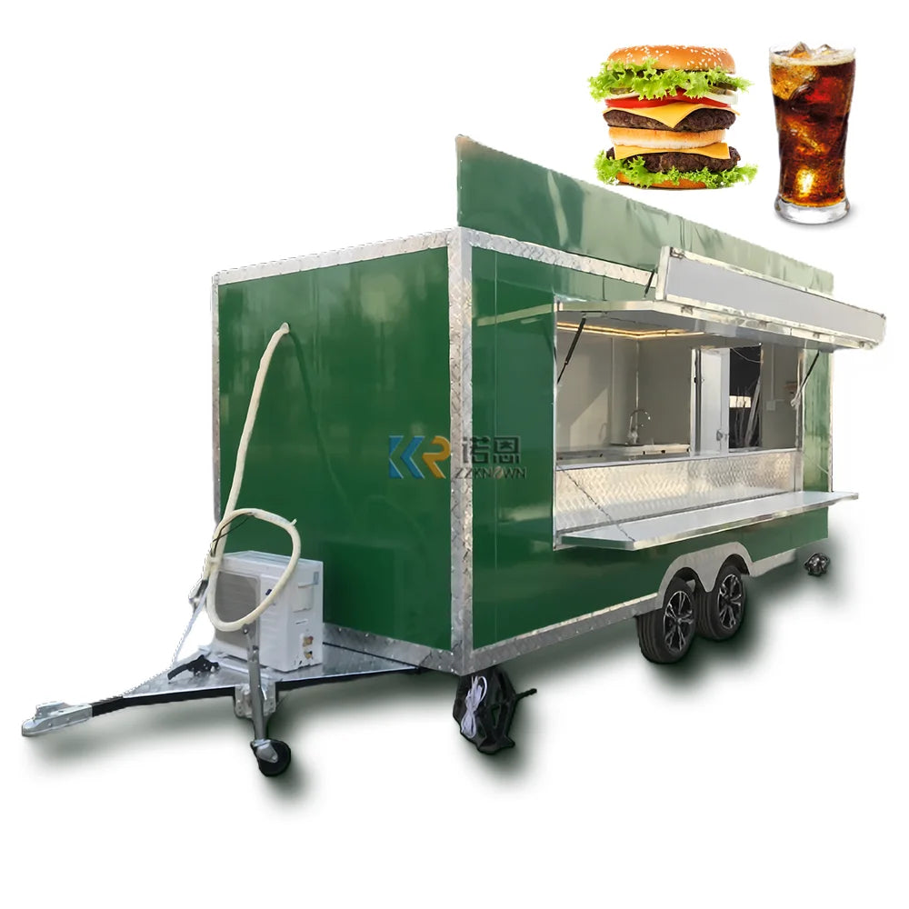 2023 OEM Mobile Food Truck 16.5ft Dining  Food Trailer For Europe Vending Kiosk Hotdog Snack Fast Food Cart