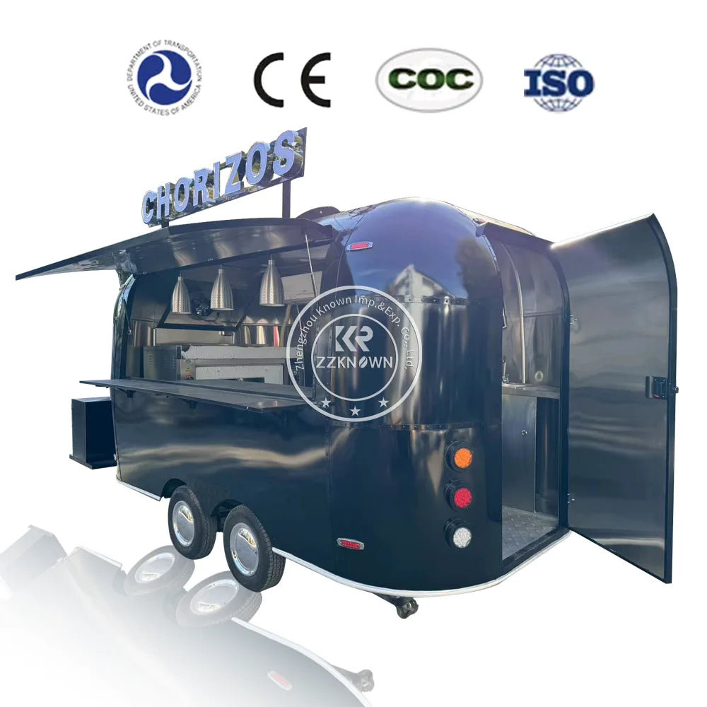 2024 China Street Mobile Stainless Steel Food Trailer Coffee Cart Mobile Concession Food Trailer