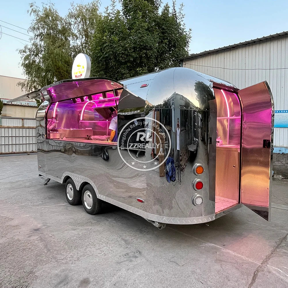 2023 Fully Equipped Mobile Food Truck Mobile Bar Trailer Airstream Food TruckFood Concession Trailer Dot VIN CE