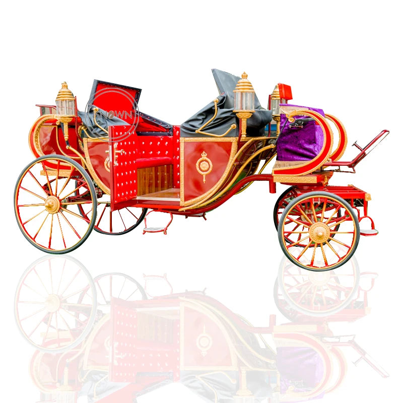 OEM Electric Horse Drawn Carriage Customized Sightseeing Cart Classical Cabriolet Horse Wagon for Sale