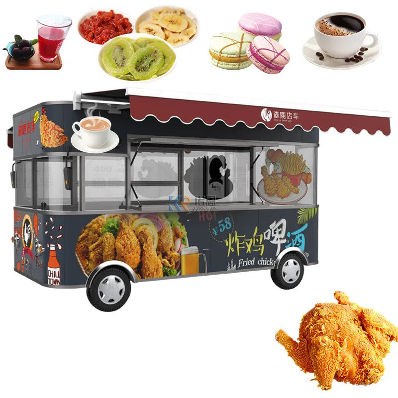 Fast Food Truck Catering Beverage Pizza Hot Dog Cart Ice Cream Mobile Food Cart Electric Food Truck With Full Kitchen