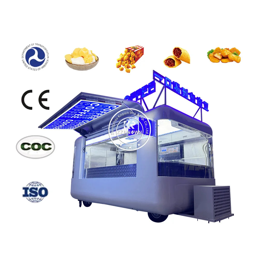 OEM Outdoor Fast Food Cart Concession Food Trailer DOT CE Certificate Coffee Outdoor Mobile Kitchen Food Truck Venidng Kiosk