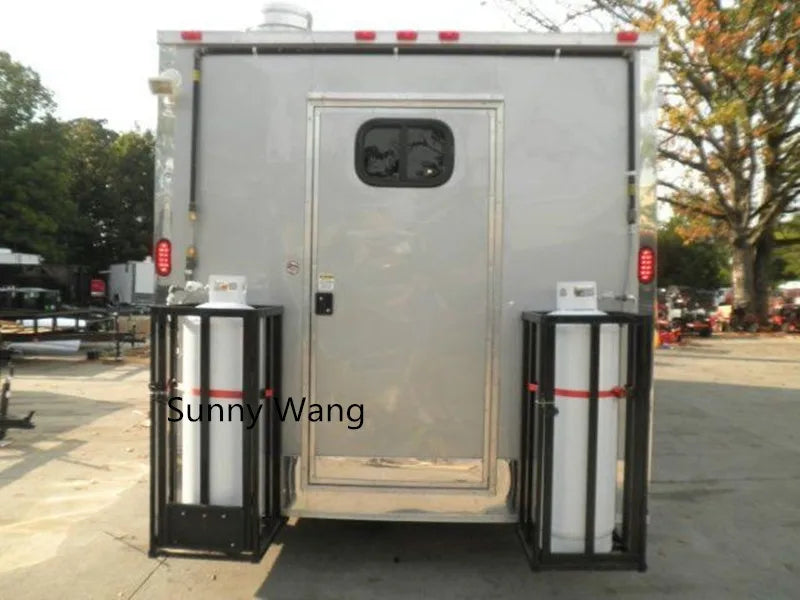 Square Food Trailer Food Truck Mobile Fast Food Cart Mobile Concession Outdoor Kitchen Pizza Trailer