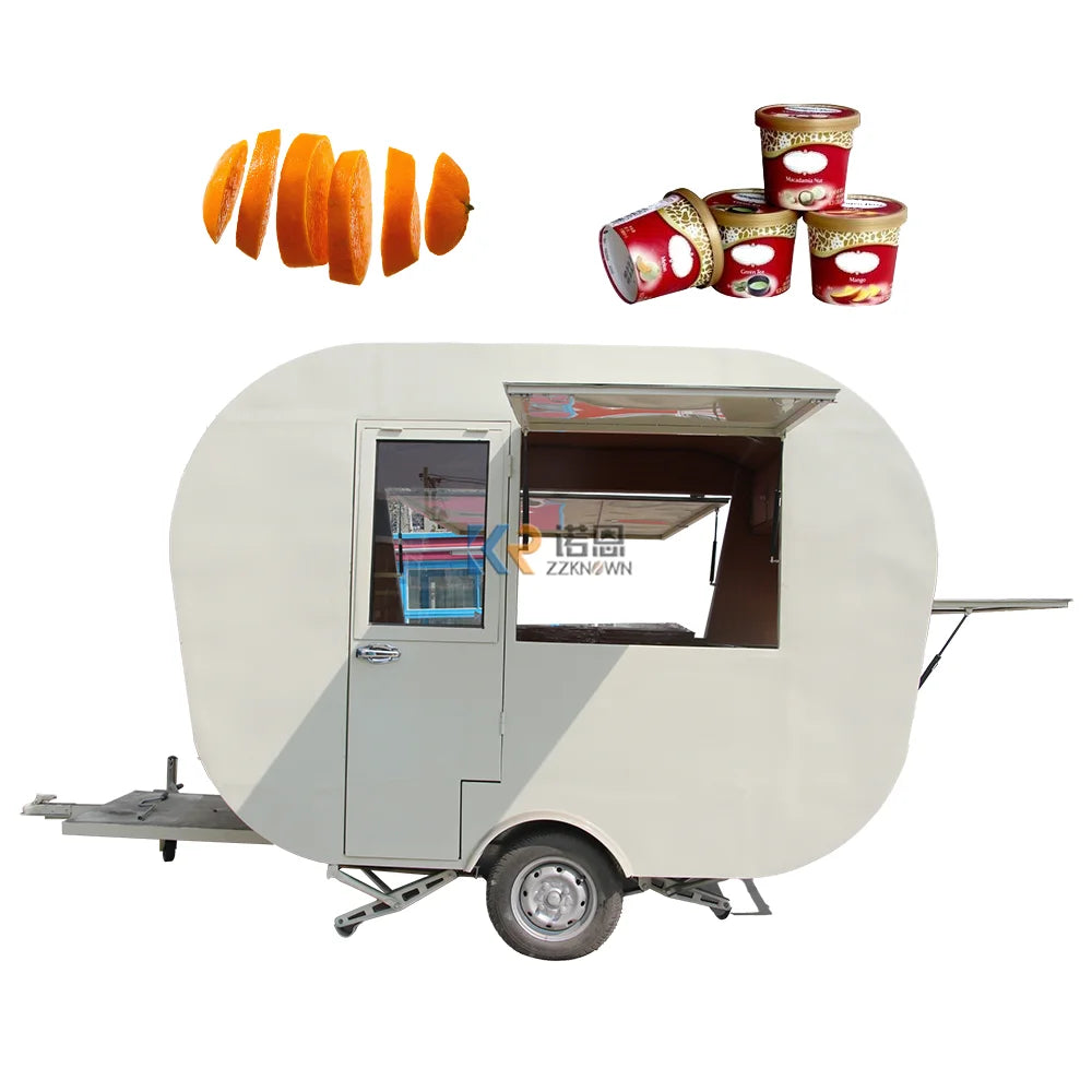 Nouveau design de mode remorque de nourriture chariot de barbecue mobile camion hot-dog café extérieur rue caravane kiosque