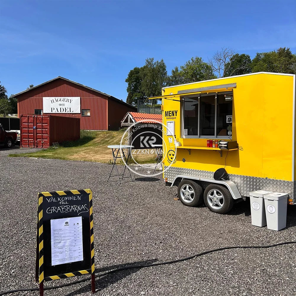 2024 Mobile Kitchen BBQ Fast Food Trailer Usa Standard Airstream Food Truck Manufacturer With Full Kitchen For Sale In Usa