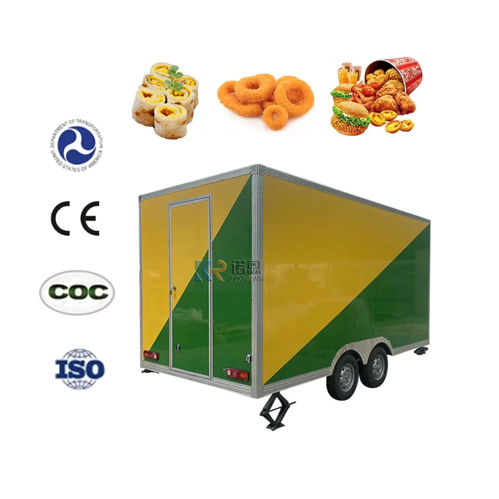 Mobile Ice Food Truck Mobile Food Vending Truck Hot Dog Cart Concession Food Trailer With Baking Equipment Dining Car