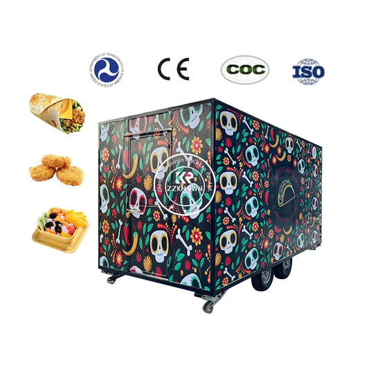 2024 Wholesale Price Customized Push-pull Window Mobile Catering Food Trailer Cart Fast Food Truck