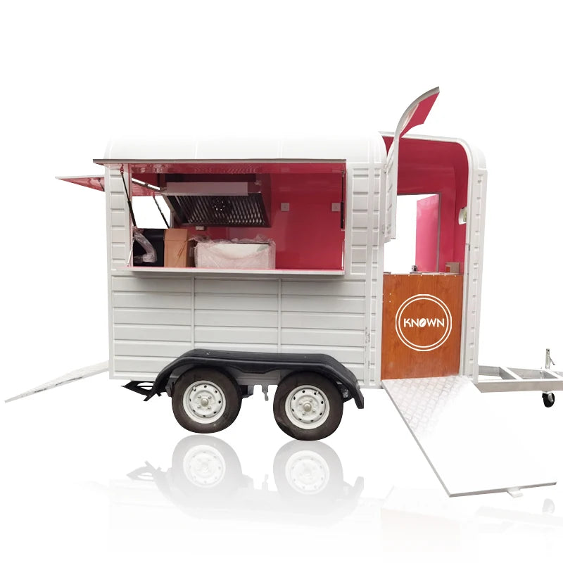 OEM Customized Food Trailer Ice Cream Vending Cart Outdoor Street Kitchen Breakfast Catering Kiosk with CE