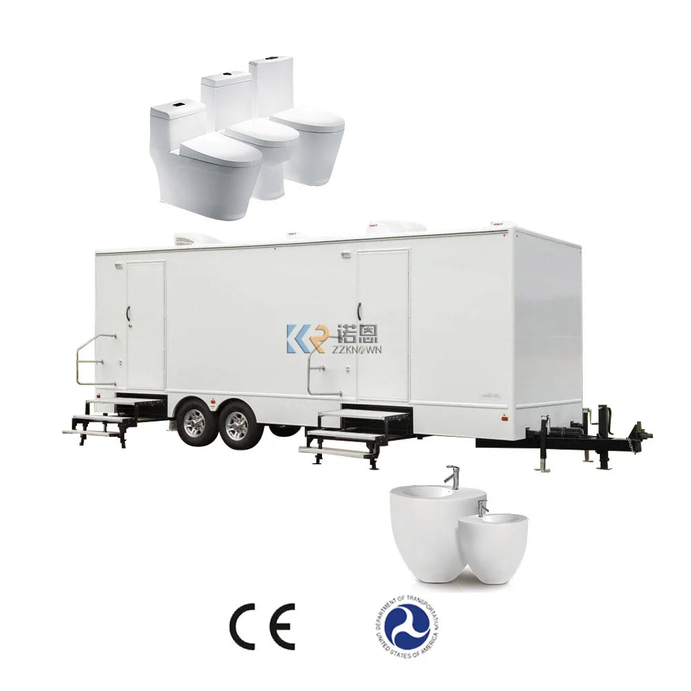 Portable Toliets New Arrival Moveable Toilet And Shower Trailer Outdoor Bathroom Cubicle Trailers