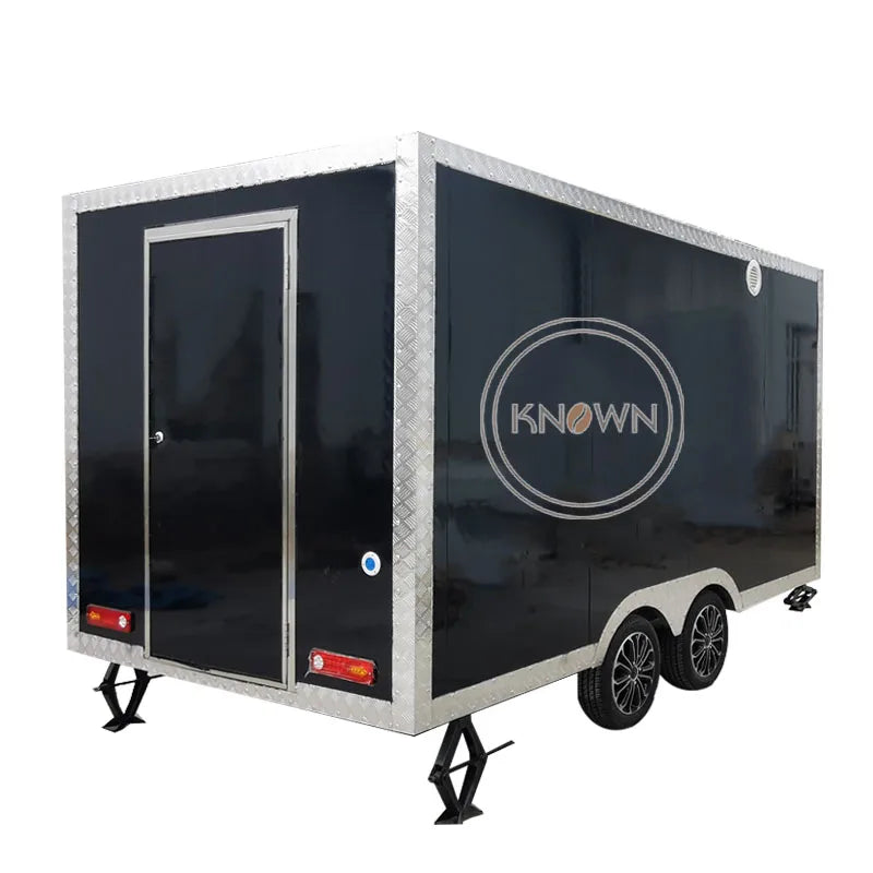 Mini remorque de vente mobile OEM pour magasin de nourriture de rue, chariot à glaces, camion de nourriture végétalien halal avec grandes fenêtres coulissantes à vendre aux États-Unis