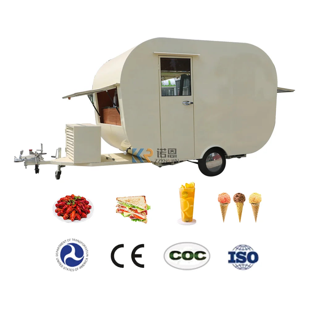 Newest Mobile Food Trailer Food Cooking VanFood Van Takeaway Trailer CE DOT Approved Fast Coffee Catering Cart