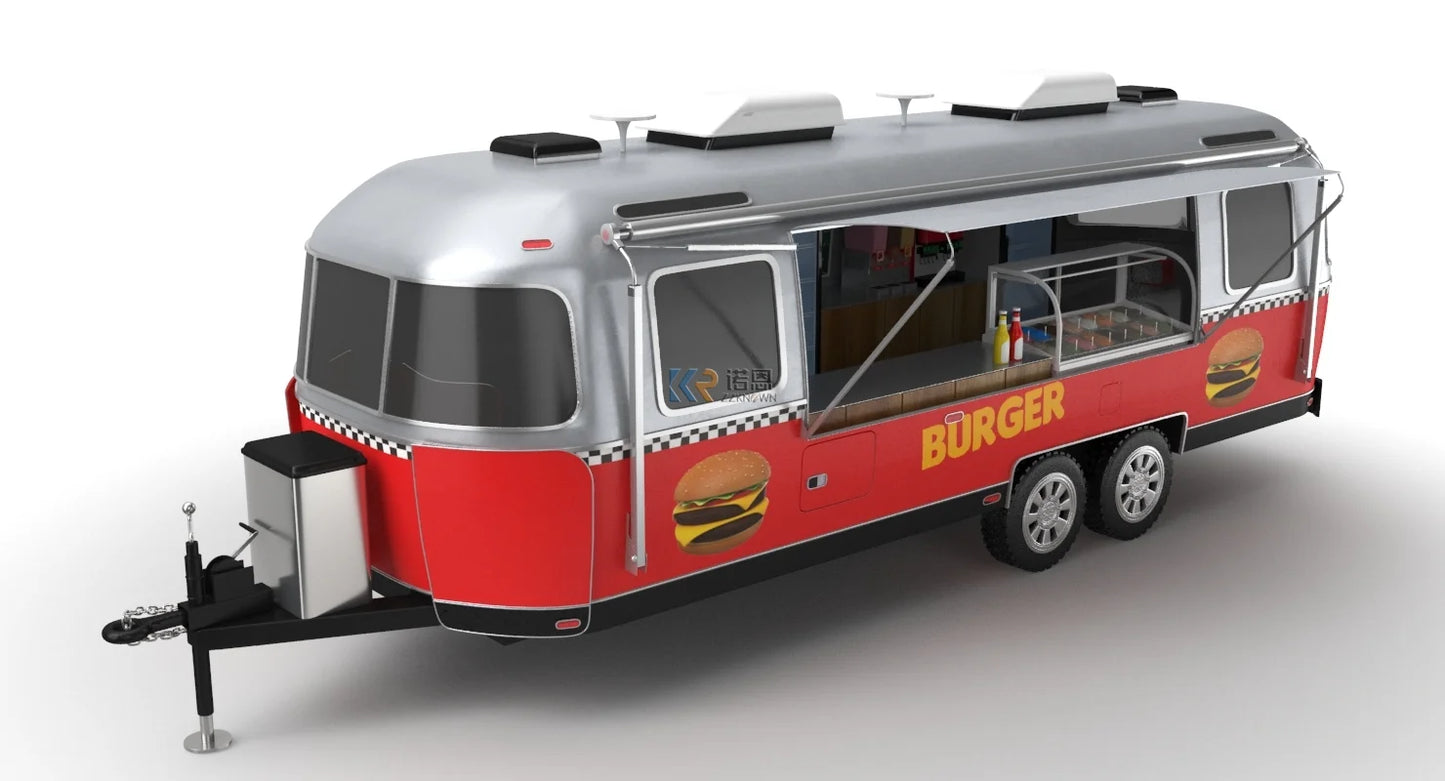 Custom Burger Pizza Barbecue Food Track  Mobile kitchen Ice Cream Coffee Vending Cart Fast Food Trailer for Sale