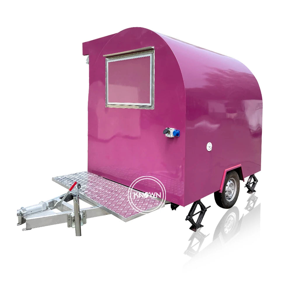 Mini Street Concession Food Cart Towing Bar Mobile Trailer Kitchen with Fully Equipment for Vending Fast Food