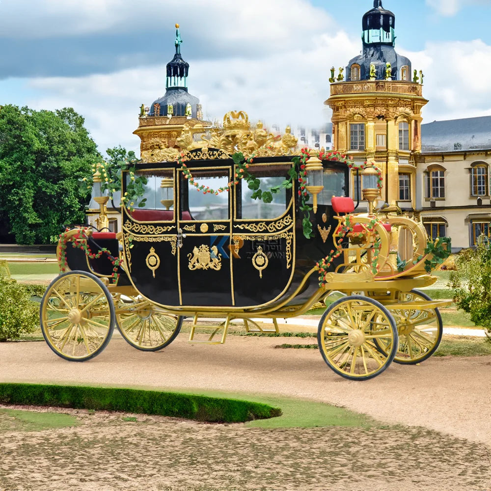 Calèche de la famille royale européenne, calèche électrique de jardin pour enfants de Cendrillon, calèche de princesse à vendre